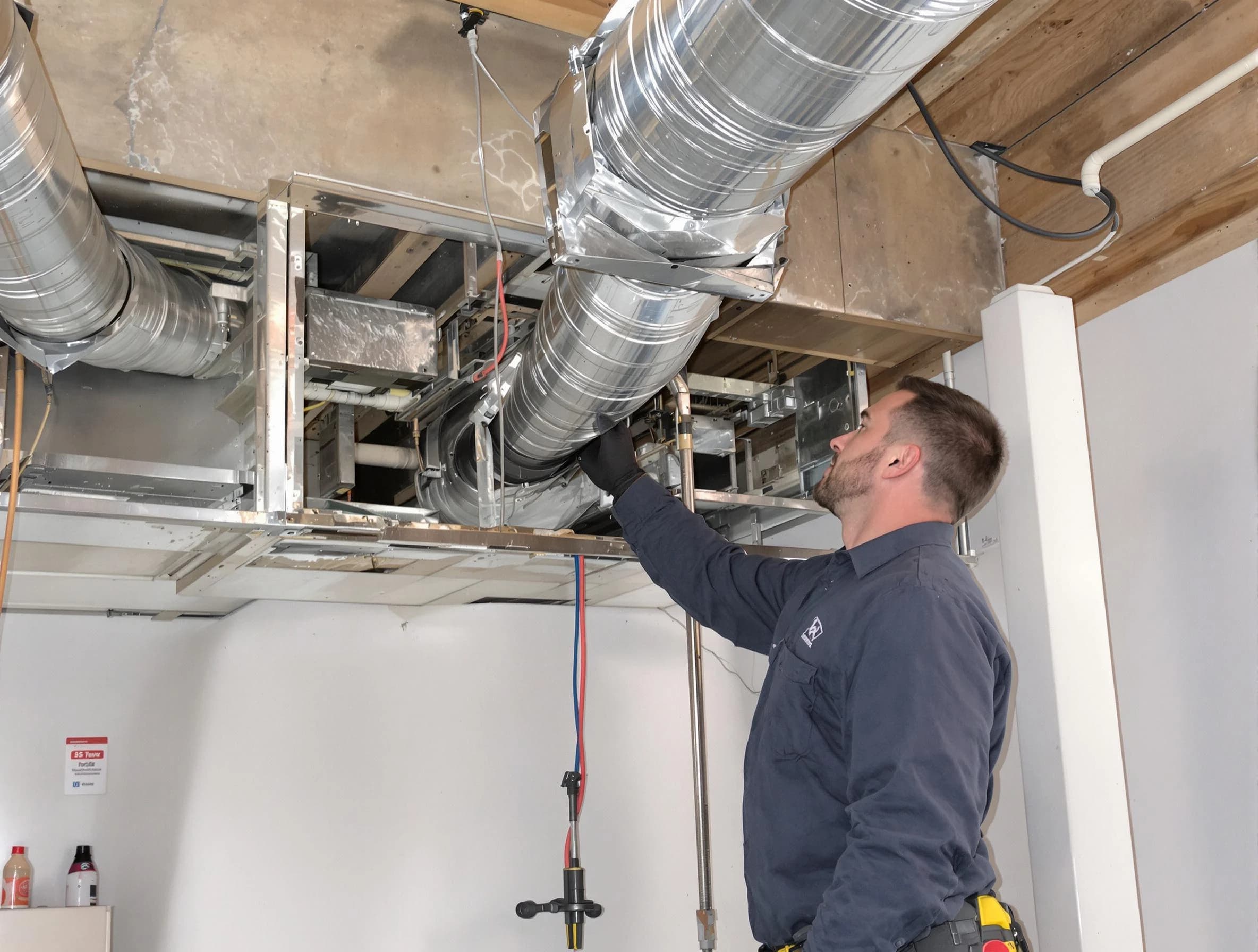 Niwot Air Duct Cleaning technician performing professional air duct repair using specialized tools in Niwot