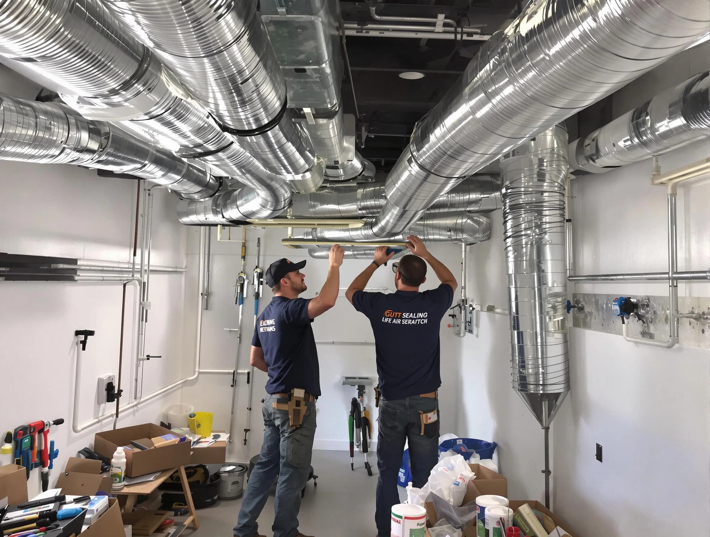Niwot Air Duct Cleaning technician applying professional duct sealing solutions in Niwot