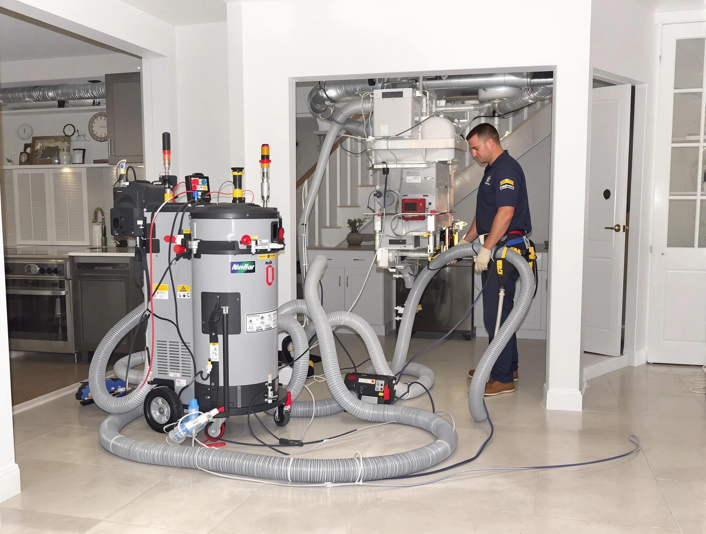 Niwot Air Duct Cleaning technician operating negative pressure cleaning equipment for thorough duct maintenance in Niwot