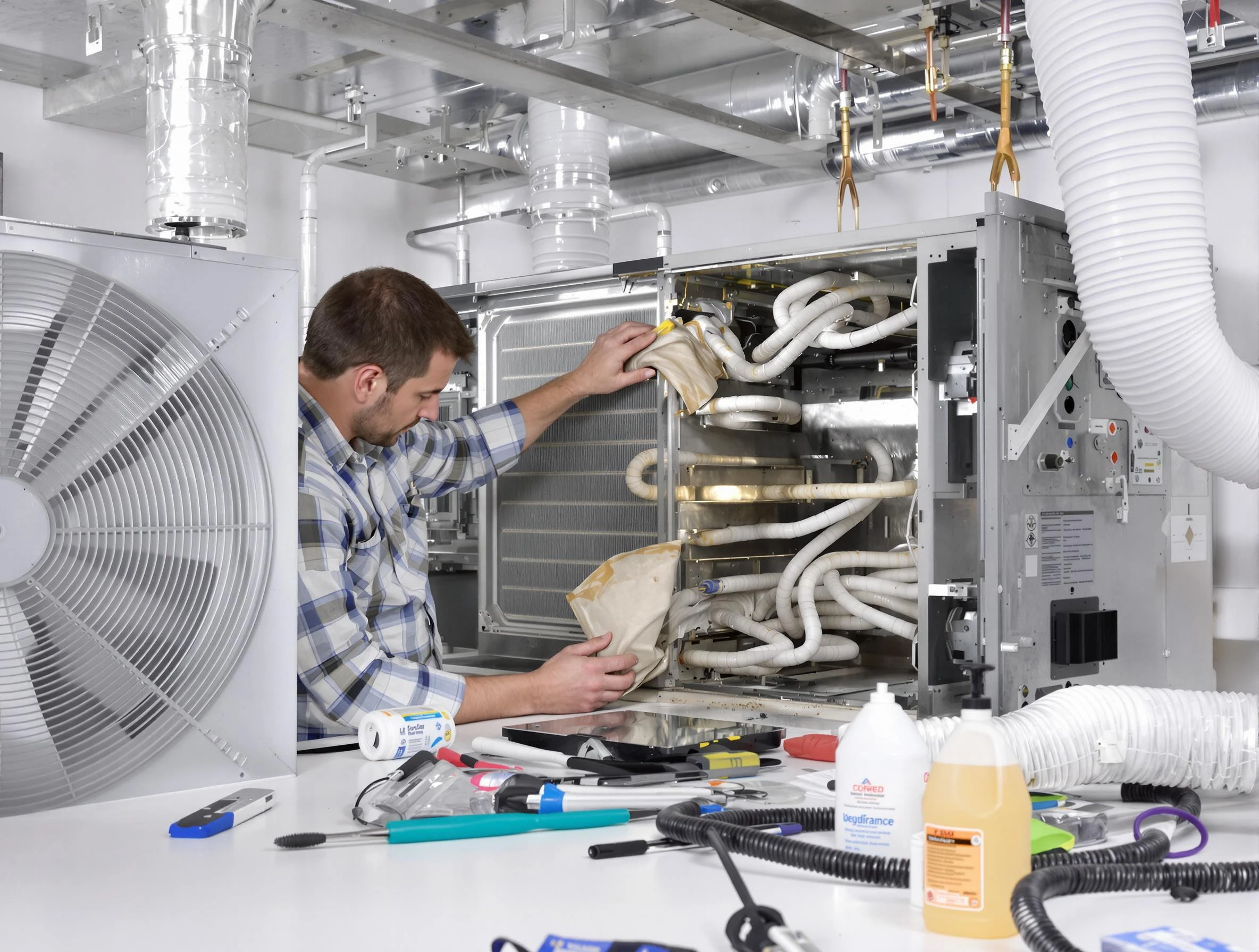 Niwot Air Duct Cleaning specialist performing precision AC coil cleaning in Niwot